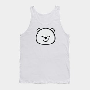 Monochromatic handpoke bear face Tank Top